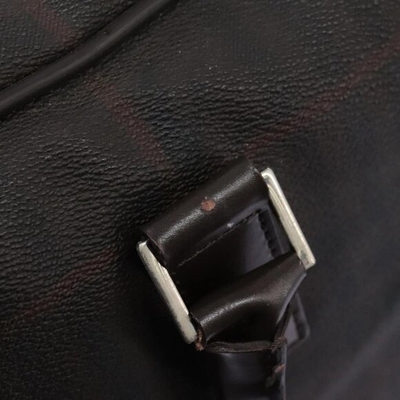 BURBERRY Nova Check Boston Bag PVC Leather Brown Silver Auth ep8729 - Picture 13 of 16